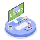 Advertising Agency Isometric Composition